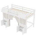 thumbnail image 4 of Bellemave Low Loft Bed with Storage Cabinet, Twin Size Loft Bed with Curtain and Bookcase,Wood Loft Under-Bed with Play Space (White）, 4 of 8