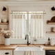 thumbnail image 1 of Cortinas de cocina Jinchan de lino plisadas, 36 cm, 2 paneles, 1 of 9