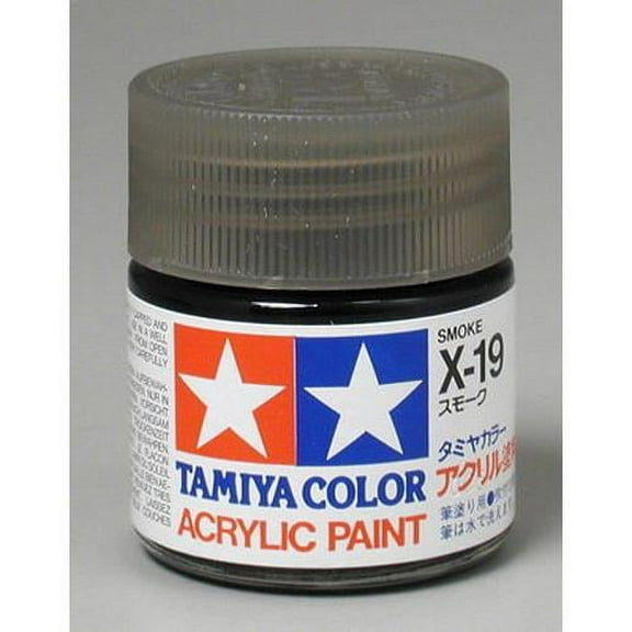X19 Smoke Gloss Acrylic 23ml (3/4oz) Bottle Hobby Paint Tamiya