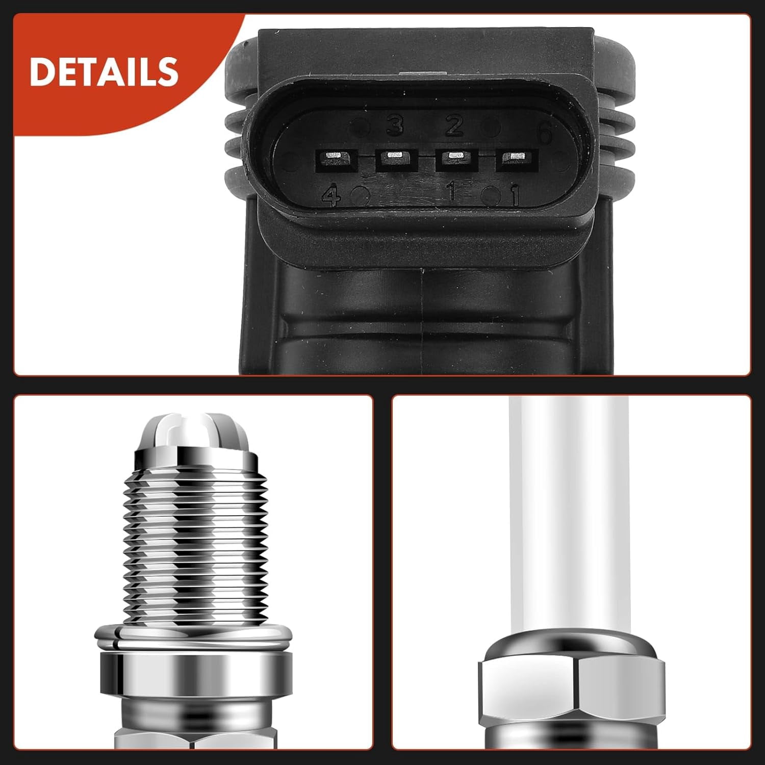 A-Premium Set of 5 Ignition Coil Pack and Iridium Spark Plugs Compatible with Audi A3 2004-2013, A4 2005-2016 & Volkswagen Jetta 2005-2015, Tiguan 2009-2017 & More, 2.0L 2.5L