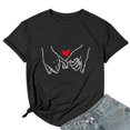 thumbnail image 3 of Graphic Tees for Women T-Shirts Stylish Round Neck Tee for Everyday Comfort and Subtle Printed Style Black S, 3 of 3