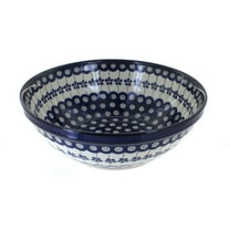 Blue Rose Polish Pottery Flowering Peacock Large Serving Bowl