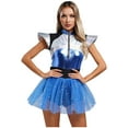 thumbnail image 2 of Aiihoo Womens Space Alien Dress One Piece Fly Sleeves Tulle Skirt Jumpsuit Blue L, 2 of 7