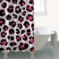 thumbnail image 4 of Pink and Black Of Leopard Print Shower Curtain 36"x72" ,Bathroom Decorative Shower Curtains Set with 12 Hooks,Modern Waterproof Washable Shower Curtain, 4 of 6