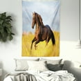 thumbnail image 4 of Animal Decor Wall Hanging Tapestry, Friesian Horse with Mane Gallops in Meadow Equestrian Mystery Vitality Horse Theme, Bedroom Living Room Dorm Accessories, 60 X 80 Inches, by Ambesonne, 4 of 5