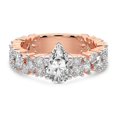 thumbnail image 4 of IGI Certified 3 Carat Pear Shape Lab Grown Diamond Engagement Ring | 14K Rose Gold | Skylar Side Stone Encrusted Diamond Ring | FG-VS Quality Friendly Diamonds, 4 of 6