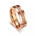 thumbnail image 3 of 6MM Rose Gold Couple Rings Gift/Boy AAA CZ Stainless Steel Wedding Band Sz 6-12, 3 of 9