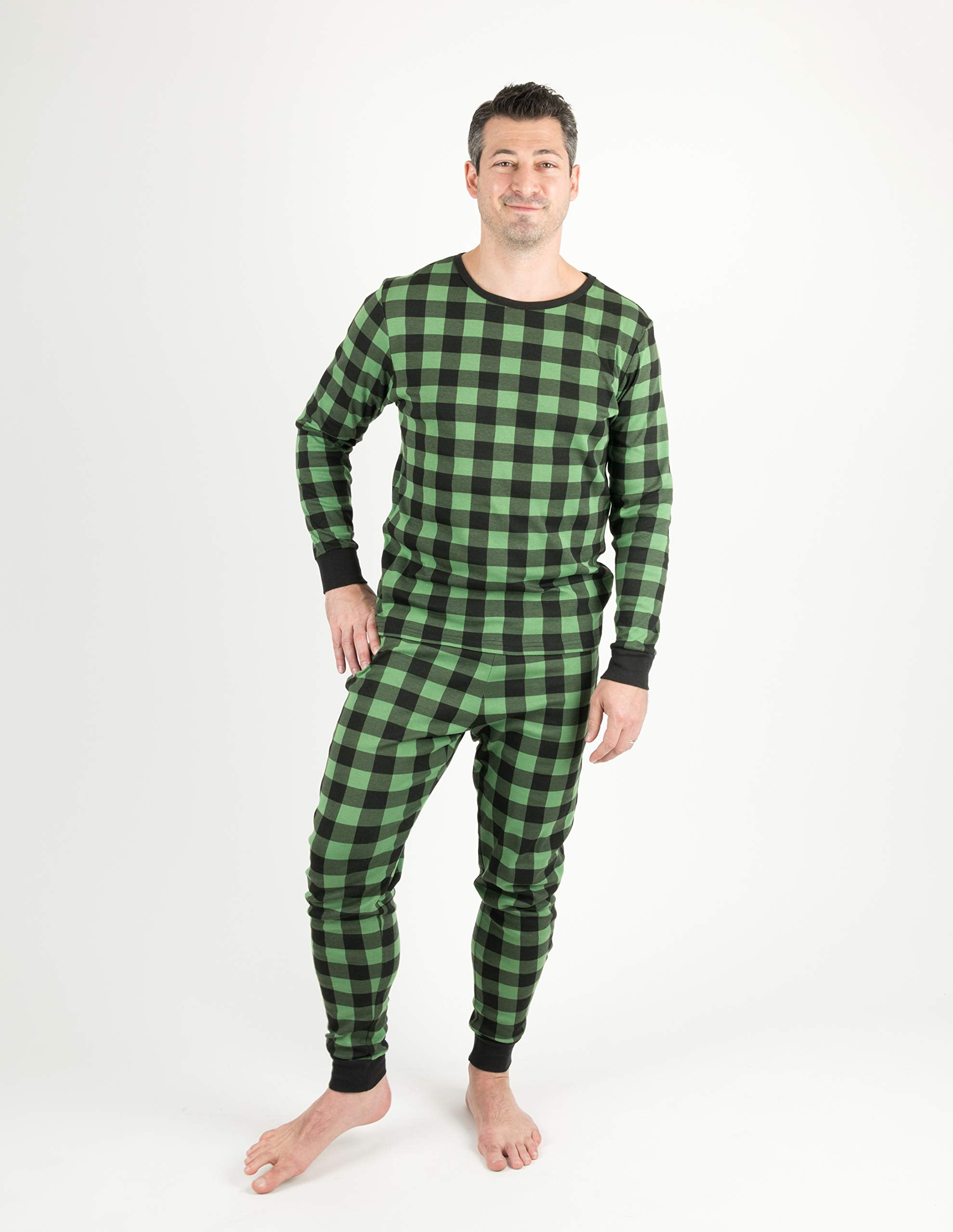 Leveret Leveret Men's Pajamas Fitted Striped Christmas 2 Piece Pjs