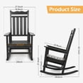 thumbnail image 3 of Stoog Outdoor Rocking Chair & Table set of 2, Porch Rocker with Table, 400Lbs Support HIPS Garden Rocker with High Back, Black, 3 of 9
