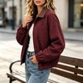 thumbnail image 6 of Byworldtasic Women’s Barn Jacket Loose Zipper Utility Coat Cinchable Hem Workwear Jacket with Pockets, 6 of 6