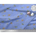 thumbnail image 1 of Soimoi Blue Rayon Fabric Leaves & Flowerpecker Bird Print Sewing Fabric Yard 42 Inch Wide, 1 of 3