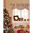 thumbnail image 4 of Christmas Stripes Tie Up Valances Curtain, Bell Flower Stars Snowflakes Linen Adjustable Rod Pocket Short Window Treatment Tie Up Curtains Valances for Kitchen Living Room Bathroom 60x18 Inches, 4 of 9