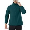 thumbnail image 3 of Sentmoon Winter Coats Solid Color Long Sleeve Hooded Neck Windbreaker Jackets for Men Oversized Keep Warm Zipper Mens Clothes with Pockets Fall Delightful for Commuting and Bike Riding, 3 of 8