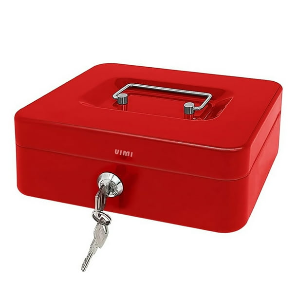 Caja Fuerte De Seguridad Para Dinero VIMI Con Llaves Charola Removible Rojo