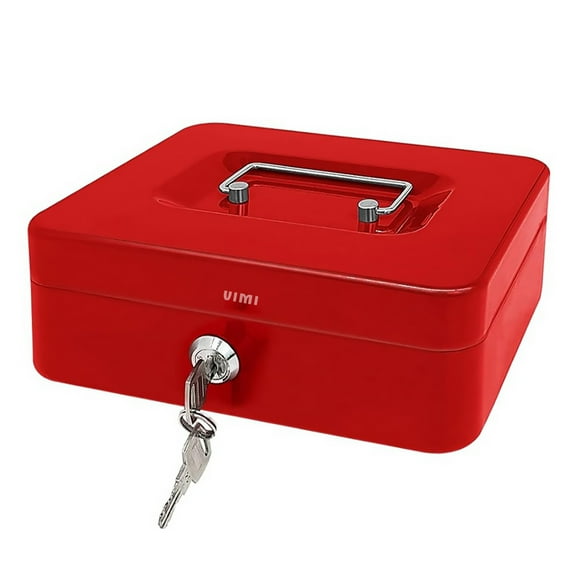 Caja Fuerte De Seguridad Para Dinero VIMI Con Llaves Charola Removible Rojo