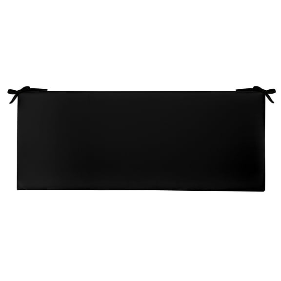 RSH Décor Indoor Outdoor 3” Foam Cushion with Ties (51” x 18” x 3”), Solid Black