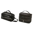 thumbnail image 2 of Organizador de maquillaje de maquillaje de malla 2x con mango, bolsa cosmética de doble capa, bolsa de aseo para picnic, negocios de actividades negro, 2 of 8