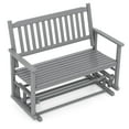 thumbnail image 2 of Costway Patio Glider Loveseat Chair Swing Rocking Bench with Slatted Seat & Curved Backrest Gray, 2 of 9