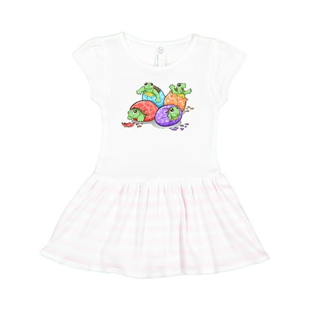 

Inktastic Cute Baby Turtle Hatchlings with Colorful Eggs Gift Toddler Girl Dress