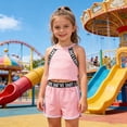thumbnail image 6 of FYDUU Toddler Girl Summer Clothes Sleeveless Athletic Tank Tops And Shorts Set Casual Playwear Two Piece Outfit Comfy Sports Suit 4-5 Years, 6 of 7