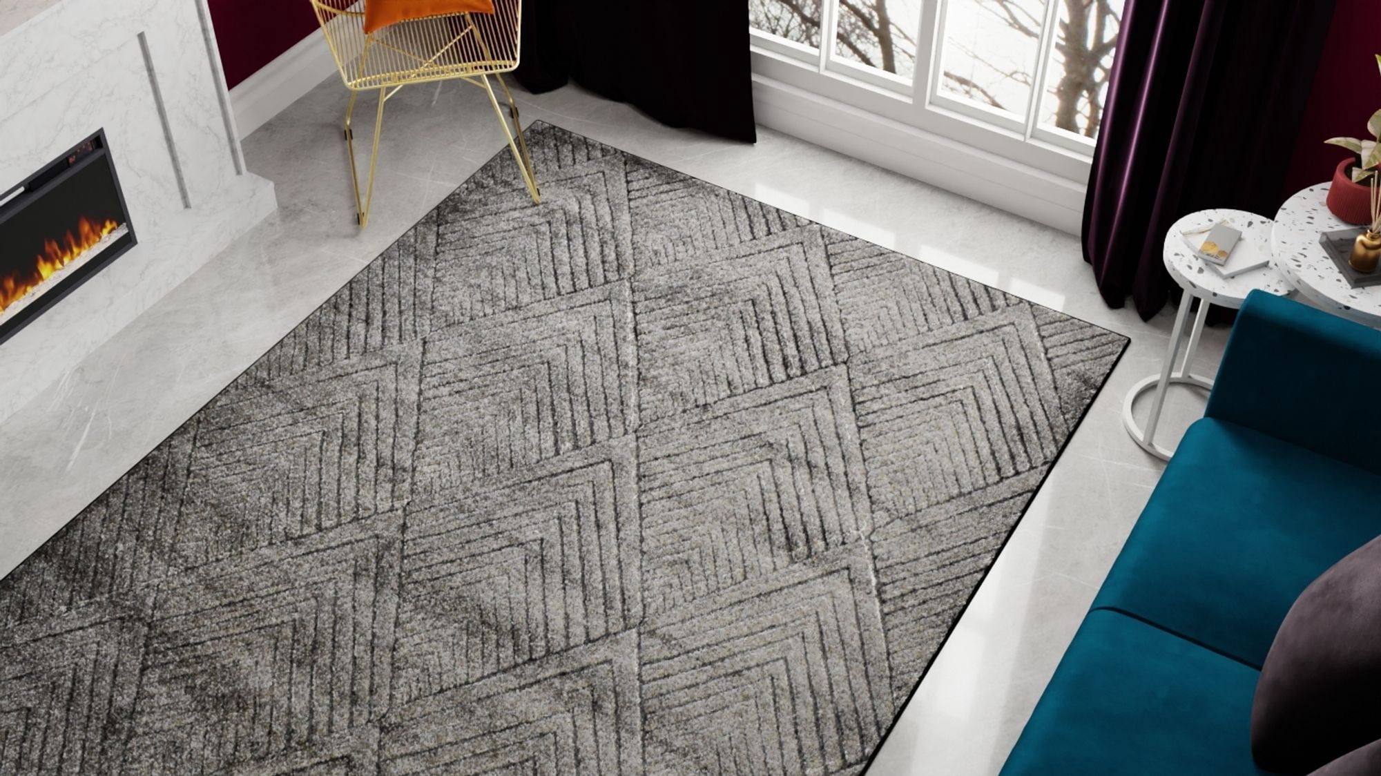 Rugs America Chanai CN30D Contemporary Geometric 5'0" X 7'0" Area Rug