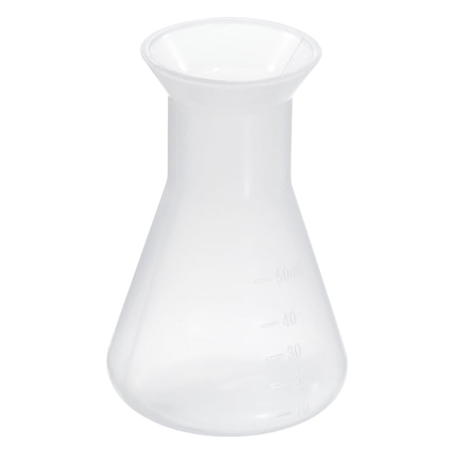 Unique Bargains 50ml Plastic Erlenmeyer Flask, 1 Pack Wide Mouth Conical Flask for Laboratory, Clear