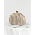 thumbnail image 5 of JKCCZLL QWINEE Women's Shell Shaped Clutch Purse Ruched Mini Crossbody Bag Elegant Evening Handbag with Chain Strap,Gold,1, 5 of 5