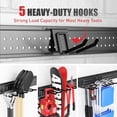 thumbnail image 5 of Garage Tool Organizer Wall Mount 64 inches with 13 Adjustable Heavy-Duty Hooks, Garage Organization, Garden Tool Storage Rack, Yard, and Shed, Holds Up to 520 lbs, 5 of 6