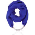 thumbnail image 3 of Collar de bufanda de estilo clásico para mujer, bufandas infinitas de gasa sólida, colgante de perlas, accesorios de joyería (sc0036), 3 of 4