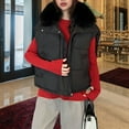 thumbnail image 6 of Byworldtasic Womens Puffy Neck Vests Womens Oversized Puffer Vest Stand Collar Quilted Zip Up Padded Sleeveless Coats with Pockets, 6 of 6