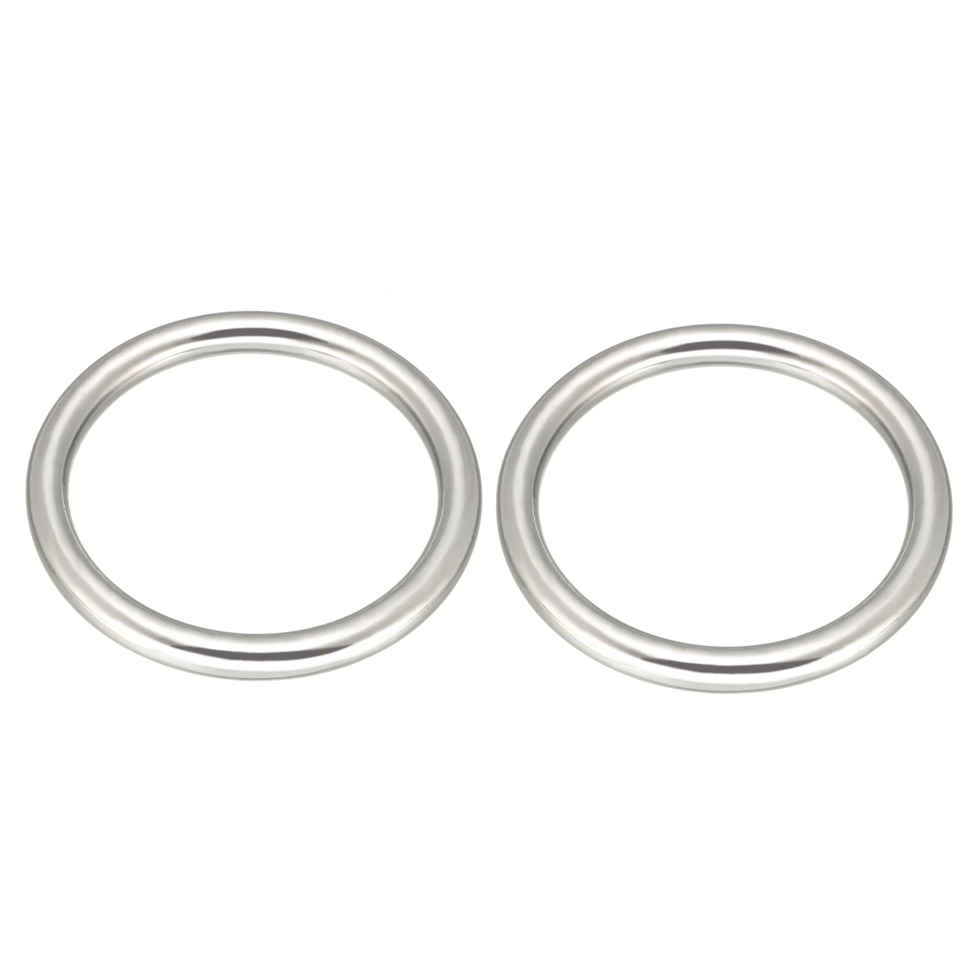 2 Pcs Multi-Purpose Metal O Ring Buckle Welded 50x40x5mm for Hardware Bags