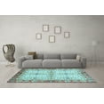 thumbnail image 3 of Ahgly Company Indoor Round Abstract Light Blue Modern Area Rugs, 6' Round, 3 of 4