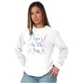 thumbnail image 3 of Cute Enjoy the Little Things Feathers Women Plus Size Long Sleeve Graphic Tee Brisco Brands 2X, 3 of 5