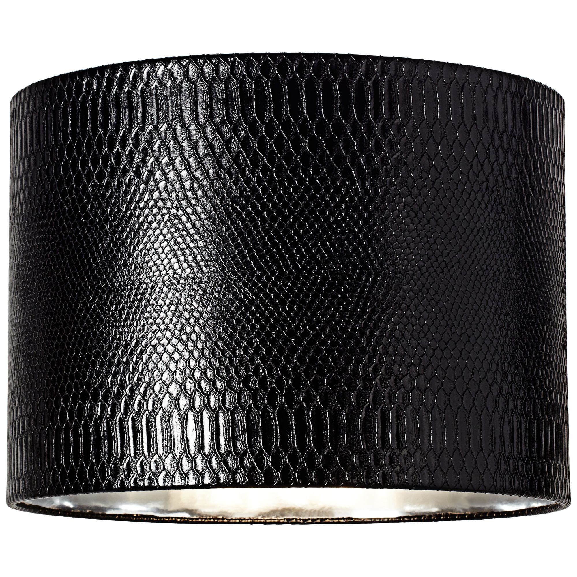 Springcrest Set of 2 Drum Print Lamp Shades Black Medium 15" Top x 15" Bottom x 11" Slant Spider Replacement Harp Finial Fitting