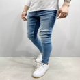 thumbnail image 4 of Color Sólido Stretch Casual Slim Fit Jeans Hombre, 4 of 7