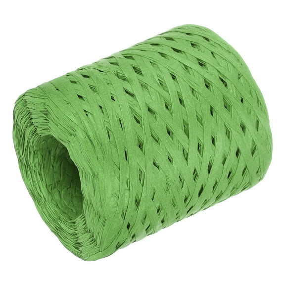 Uxcell Raffia Paper Craft Rope Ribbon 219 Yards Green for Decoration