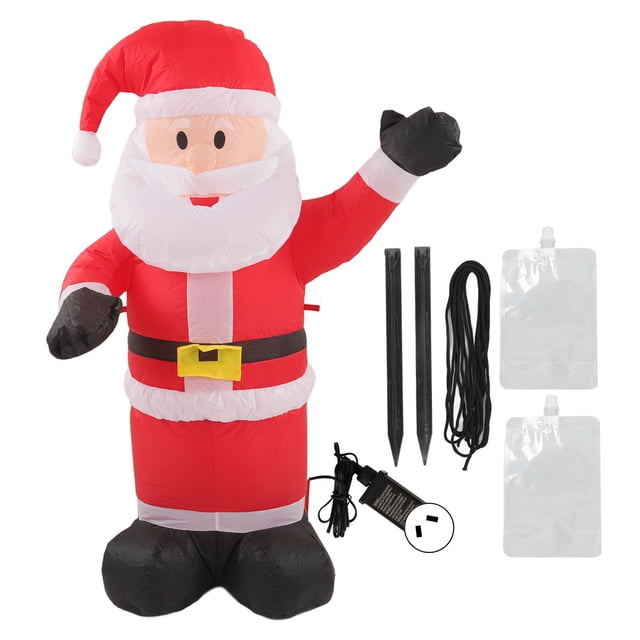 Papá Noel inflable navideño resistente al agua y al desgarro con luces LED