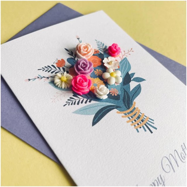 Dpityserensio Mother's Day Greeting Card Three-dimensional Flowers Greeting Card Blessing Card