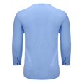 thumbnail image 6 of BADHUB Men's Cotton Linen T Shirts Big & Tall 3/4 Sleeve Lightweight Tee Shirt Solid Color Pull Up Sleeve Summer Tops 2025 Blue XXL, 6 of 7