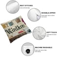 thumbnail image 4 of BANET  Throw Pillow Covers, The Laundry Room Clothes Wash Machine Retro Floral Print Square Short Plush Pillowcase Soft Decorative Cushion Case for Sofa Bedroom Car 22x22in, 4 of 5