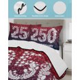 thumbnail image 3 of Full Size Quilt Bedding Set, 250 Anniversary Reversible Summer Quilt 3 Pieces, Blue Red Fireworks Florals Leaves Lightweight Bedspreads Coverlets with 2 Pillow Shams for All Seasons, 3 of 5