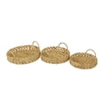thumbnail image 6 of DecMode 19", 16", 14"W Brown Seagrass Handmade Woven Tray with Handles, 3-Pieces, 6 of 7