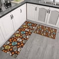 thumbnail image 2 of Brown Skull Marigold Pattern Kitchen Rugs Sets Of 2,Anti Fatigue Kitchen Mat Rugs Non Slip Washable,Decorative Kitchen Floor Mats for Kitchen,Sink,Laundry,17"x30"+17"x47", 2 of 7