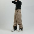 thumbnail image 4 of Men Snow Bibs, Women Baggy Ski Pants Snowboard Overall Insulated Warm Waterproof Windproof for Outdoor Winter Khaki XXL, 4 of 9