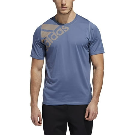 Adidas Men's FreeLift Badge of Sport Graphic Tee Blue Size Small