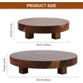 thumbnail image 2 of Xnqelerate Wood Riser, 2 Pcs Wood Pedestal Stand for Display, Rustic Decorative Display Tray for Kitchen/Bedroom Round Wooden Tray for Kitchen Counter Indoor Plant Risers for Pots, 2 of 7