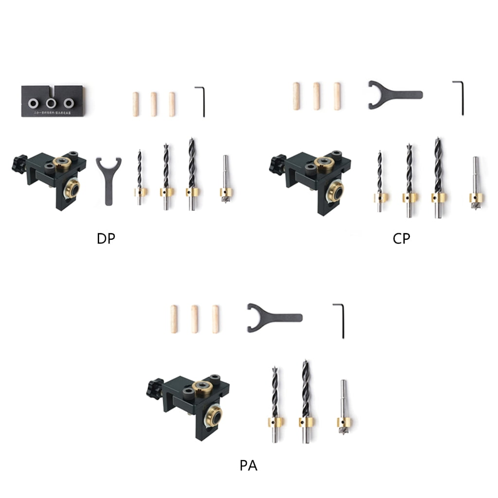 Adjustable Woodworking 3 in 1 Doweling Jig Pocket Hole Jig Drilling Guide Locator For Furniture Connecting Hole