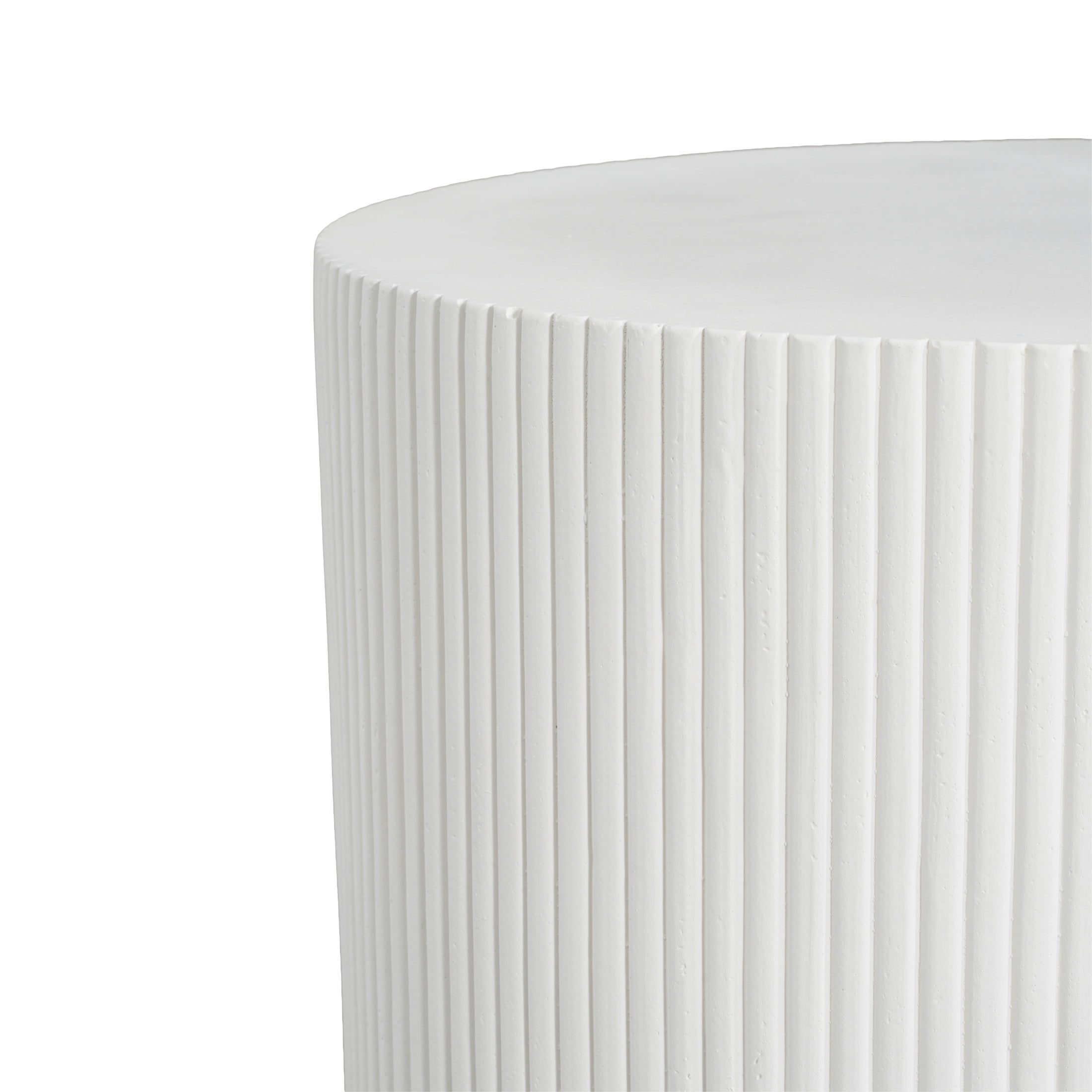 Christopher Knight Home Minimalist Ribbed MGO Side Table, Concrete, Indoor/Outdoor, White