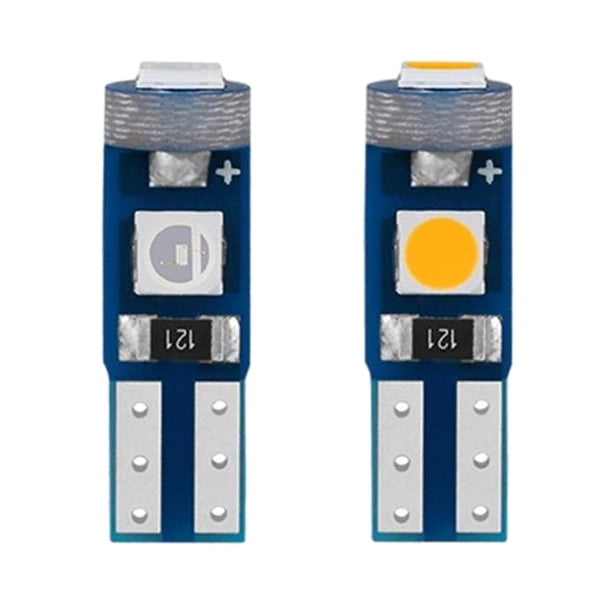 2 Uds Coche Motocicleta LED Tablero Luz T5 3SMD Indicador Ajuste EstiloI Cola luz de señal