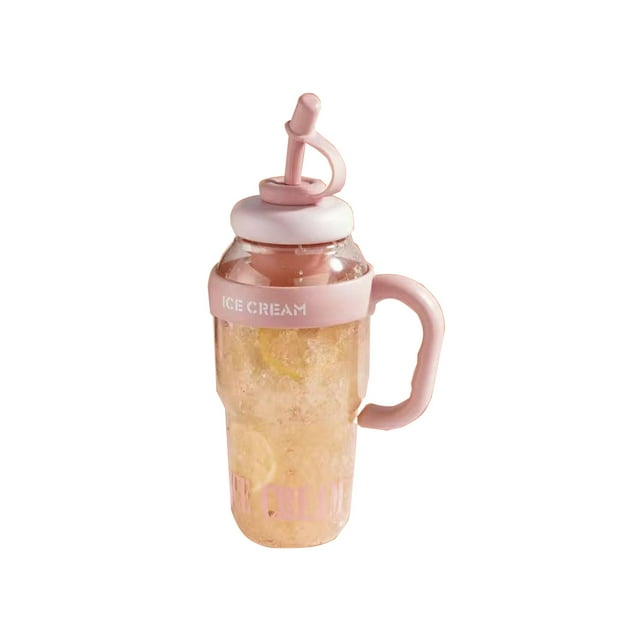 Large Plastic Tumbler with Straw – Insulated Cup for Cold Drinks, Smoothies, or Outdoor Activities